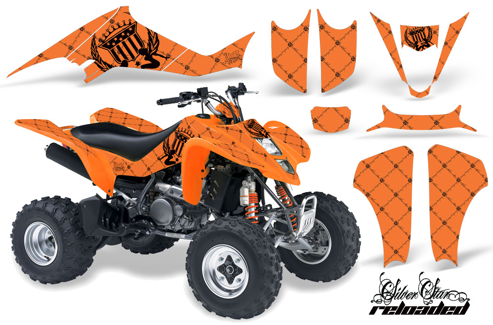 Kawasaki KFX 400 03-08 Graphics Reloaded BlackOrangeBG